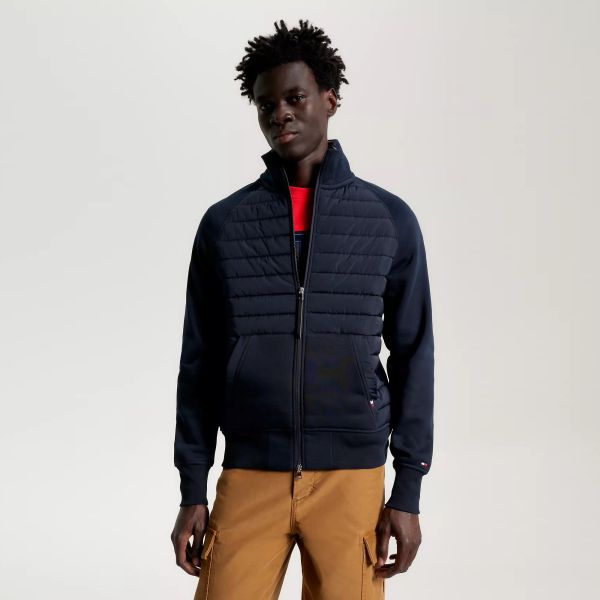 Tommy Hilfiger Mix Media Zip Through Vest Navy