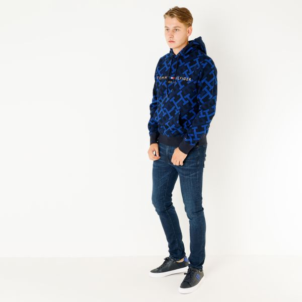 Tommy Hilfiger Monogram Logo Hoodie Navy