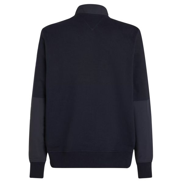 Tommy Hilfiger Monotype Mix Media Half Zip Sweater Navy