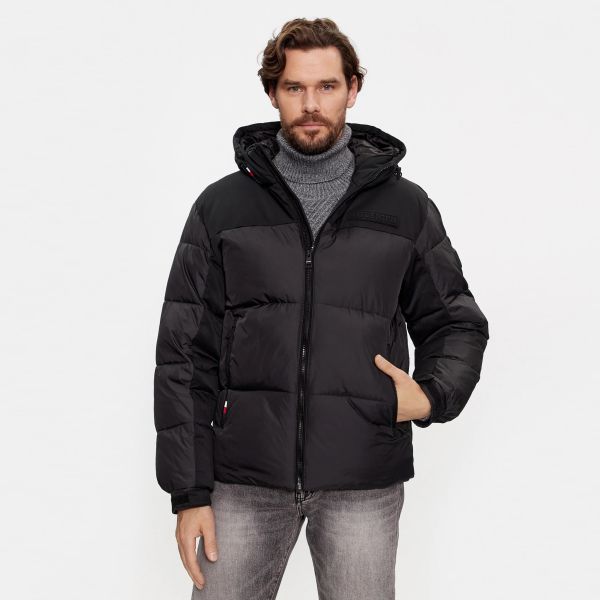 Tommy Hilfiger New York Hooded Puffer Zwart