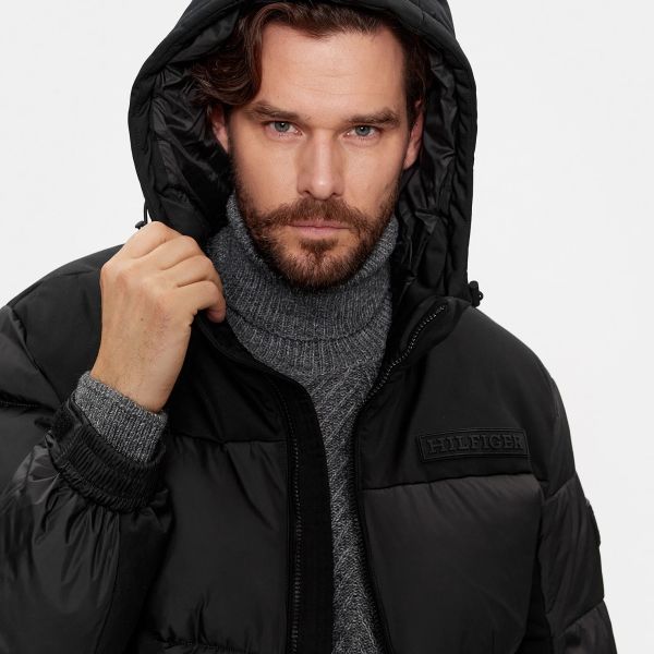 Tommy Hilfiger New York Hooded Puffer Zwart