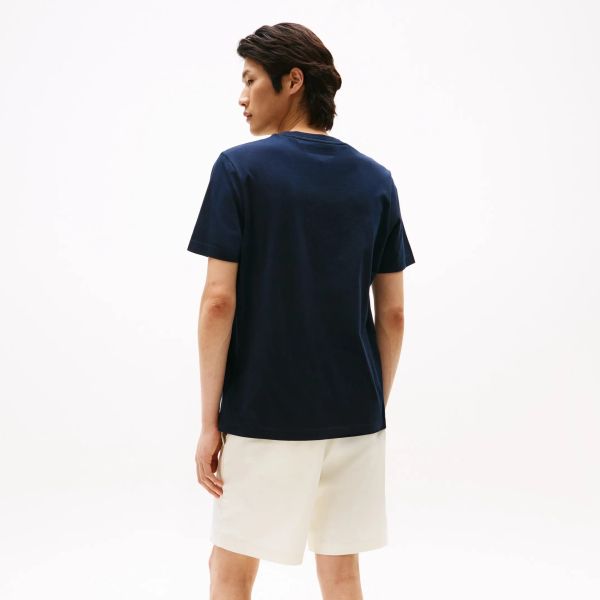 Tommy Hilfiger Outline Flag Script T-shirt Navy