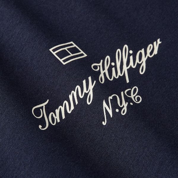 Tommy Hilfiger Outline Flag Script T-shirt Navy