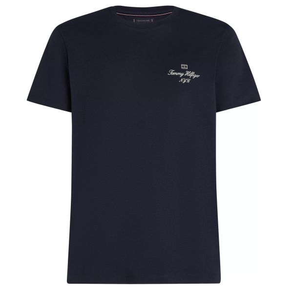 Tommy Hilfiger Outline Flag Script T-shirt Navy