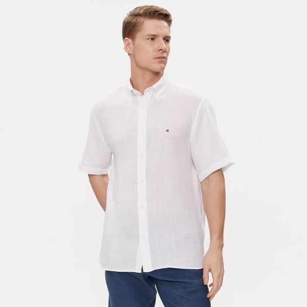 Tommy Hilfiger Pigment Dyed Linen Overhemd Wit