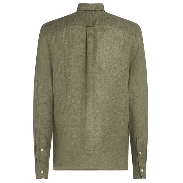 Tommy Hilfiger Pigment Dyed Solid Overhemd Donker Groen