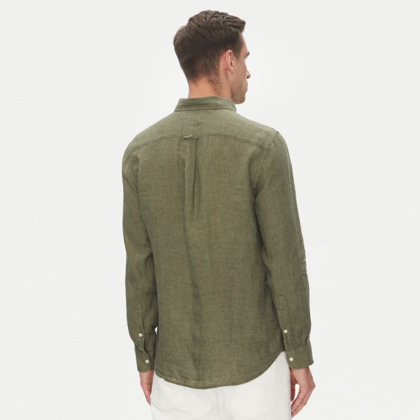 Tommy Hilfiger Pigment Dyed Solid Overhemd Donker Groen