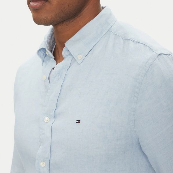 Tommy Hilfiger Pigment Dyed Solid Overhemd Licht Blauw