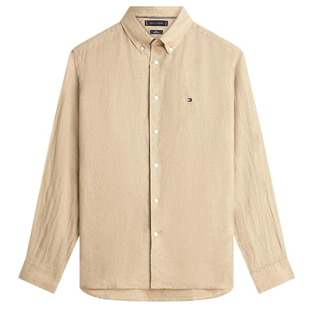 Tommy Hilfiger Pigment Dyed Solid Overhemd Beige