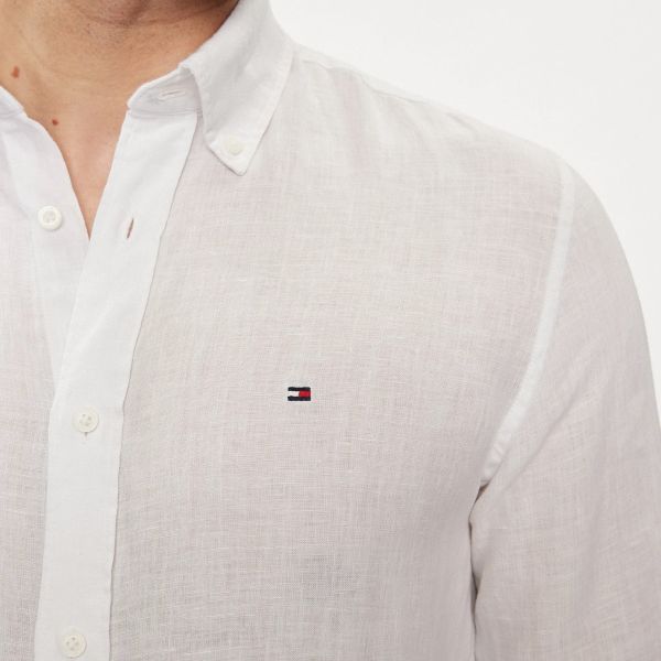 Tommy Hilfiger Pigment Dyed Solid Overhemd Wit