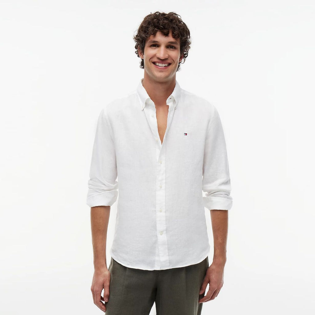 Tommy Hilfiger Pigment Dyed Solid Overhemd Wit