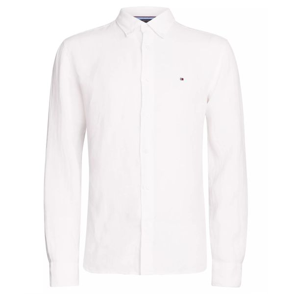 Tommy Hilfiger Pigment Dyed Solid Overhemd Wit