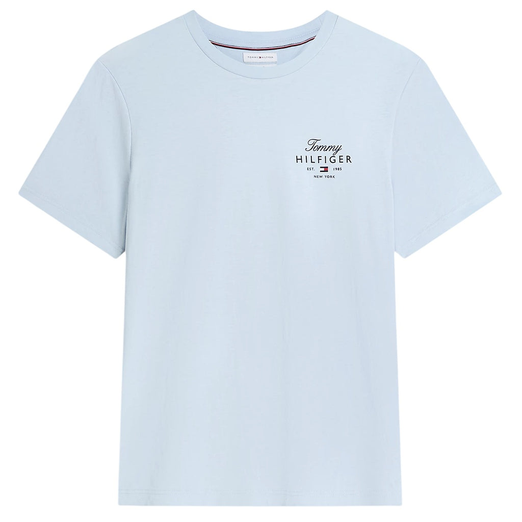 Tommy Hilfiger Script Stack T-shirt Licht Blauw
