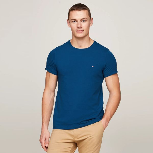Tommy Hilfiger Stretch Slim Fit T-shirt Donker Blauw