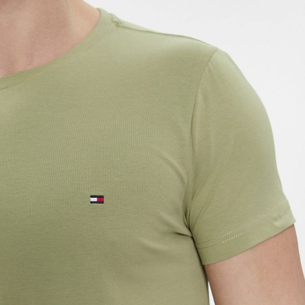 Tommy Hilfiger Stretch Slim Fit T-shirt Donker Groen