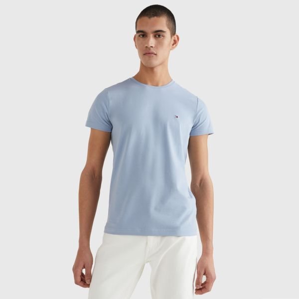 Tommy Hilfiger Stretch Slim Fit T-shirt Licht Blauw