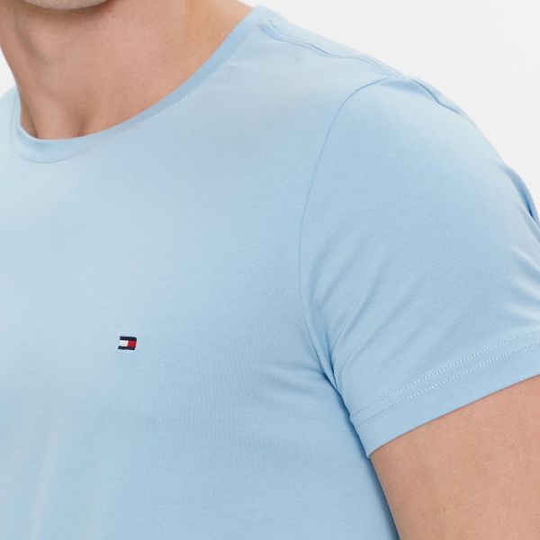 Tommy Hilfiger Stretch Slim Fit T-shirt Licht Blauw