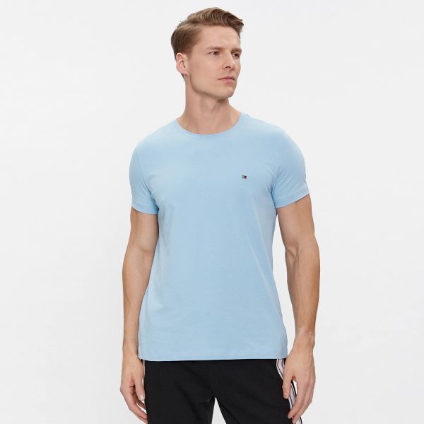Tommy Hilfiger Stretch Slim Fit T-shirt Licht Blauw