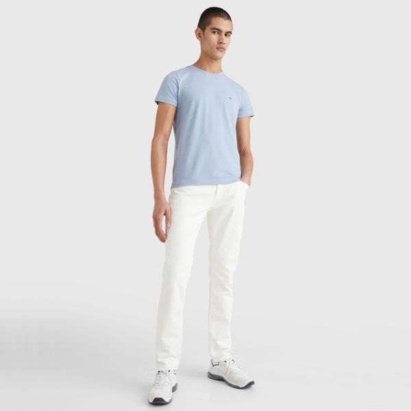 Tommy Hilfiger Stretch Slim Fit T-shirt Licht Blauw
