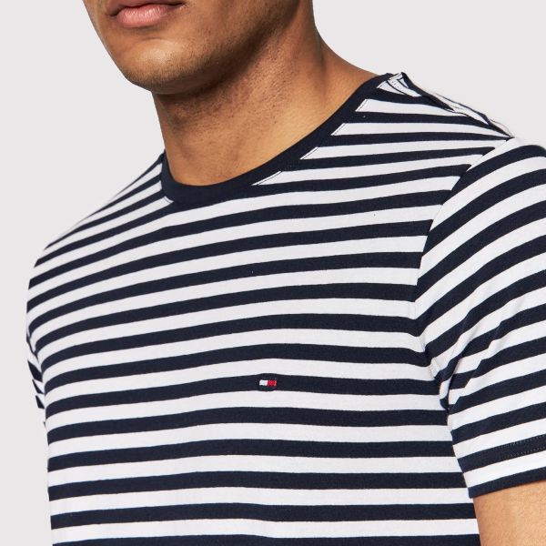 Tommy Hilfiger Stretch Slim T-shirt Navy/Wit