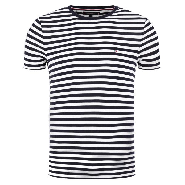 Tommy Hilfiger Stretch Slim T-shirt Navy/Wit