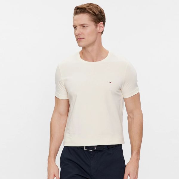 Tommy Hilfiger Stretch Slim Fit T-shirt Off White