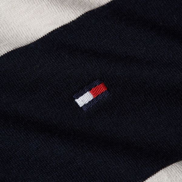 Tommy Hilfiger Striped Polo Wit/Navy