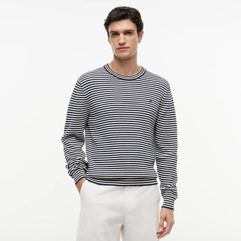 Tommy Hilfiger Structured Yarn Dyed Sweater Navy/Wit