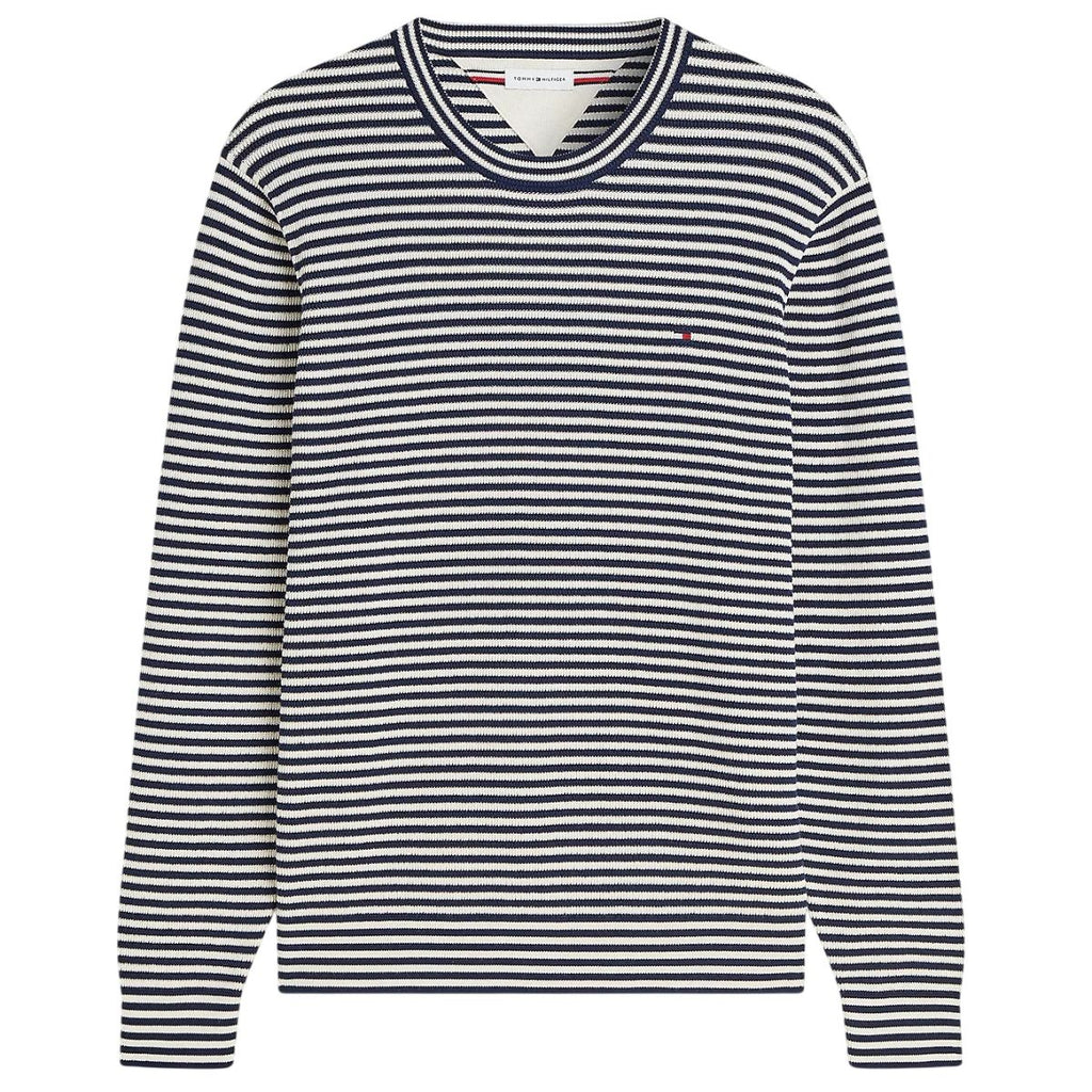Tommy Hilfiger Structured Yarn Dyed Sweater Navy/Wit