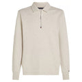 Tommy Hilfiger Terry Half Zip Sweater Off White