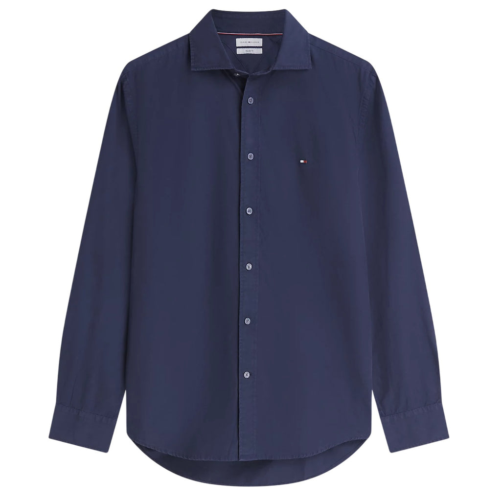 Tommy Hilfiger Washed Poplin Overhemd Navy