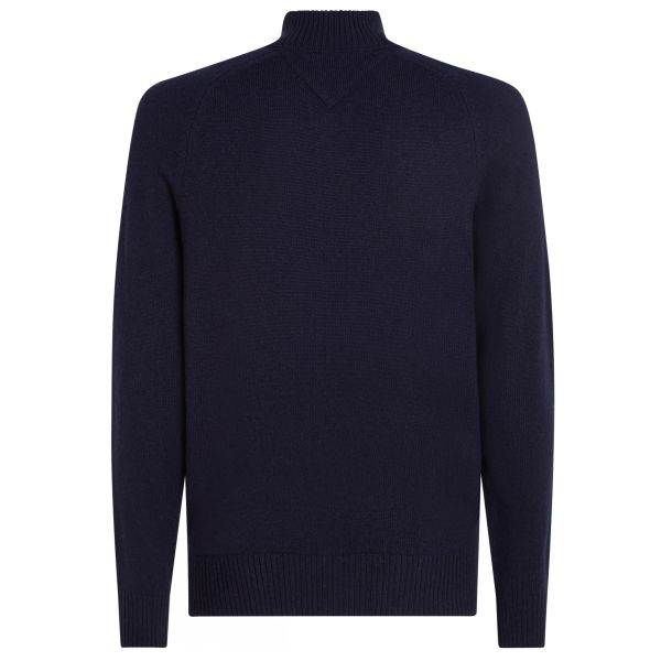 Tommy Hilfiger Wool Zip Mock Sweater Navy