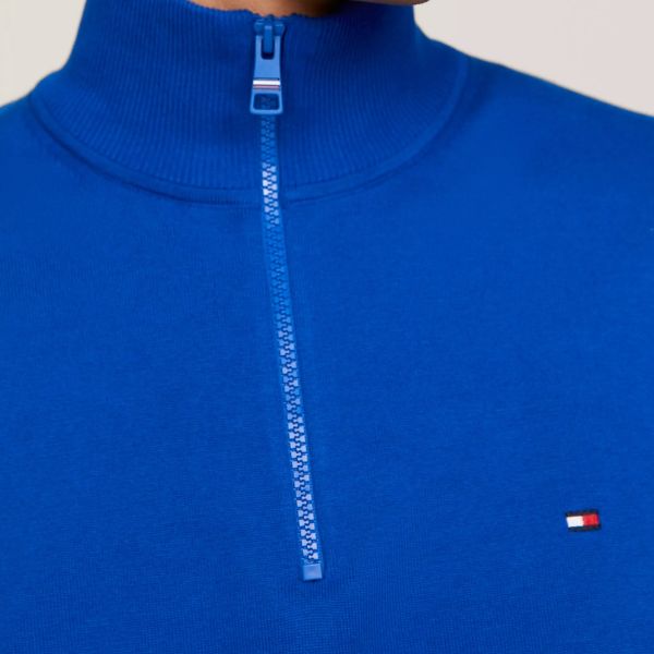 Tommy Hilfiger Zip Mock Sweater Blauw