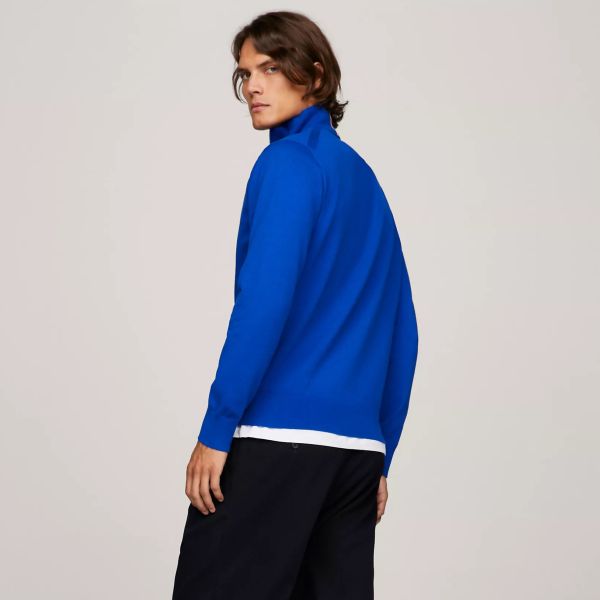 Tommy Hilfiger Zip Mock Sweater Blauw