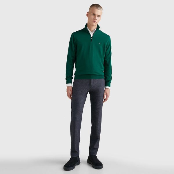 Tommy Hilfiger Zip Mock Sweater Groen