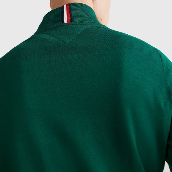 Tommy Hilfiger Zip Mock Sweater Groen