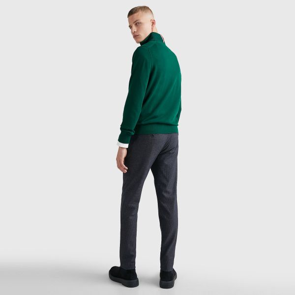 Tommy Hilfiger Zip Mock Sweater Groen