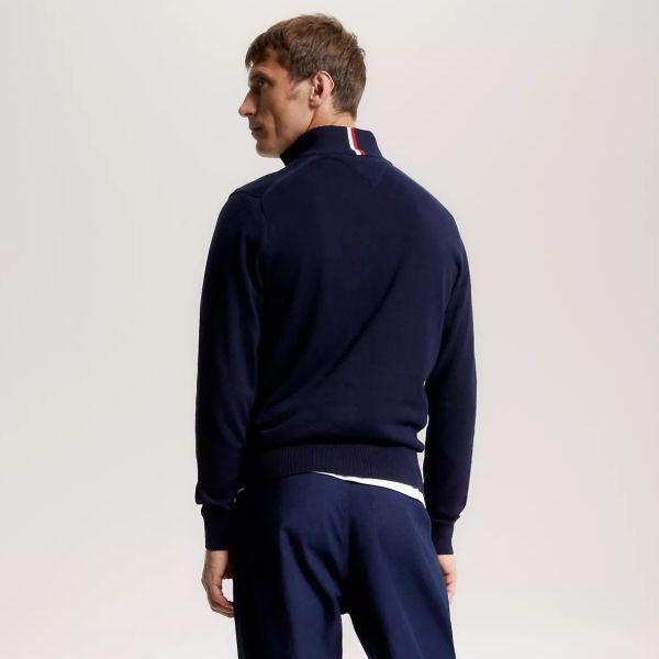 Tommy Hilfiger Zip Mock Sweater Navy