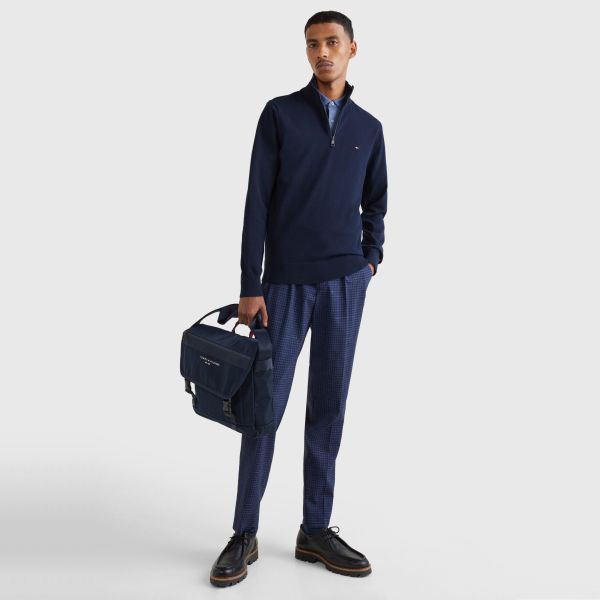 Tommy Hilfiger Zip Mock Sweater Navy