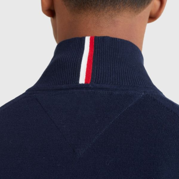 Tommy Hilfiger Zip Mock Sweater Navy