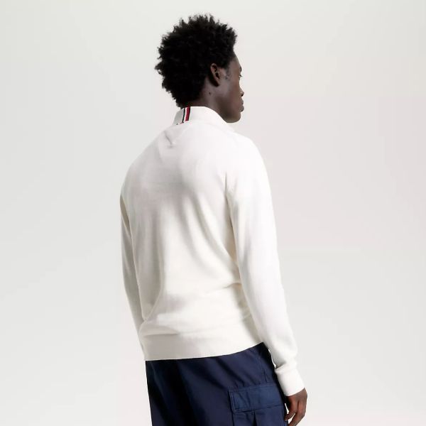 Tommy Hilfiger Zip Mock Sweater Wit