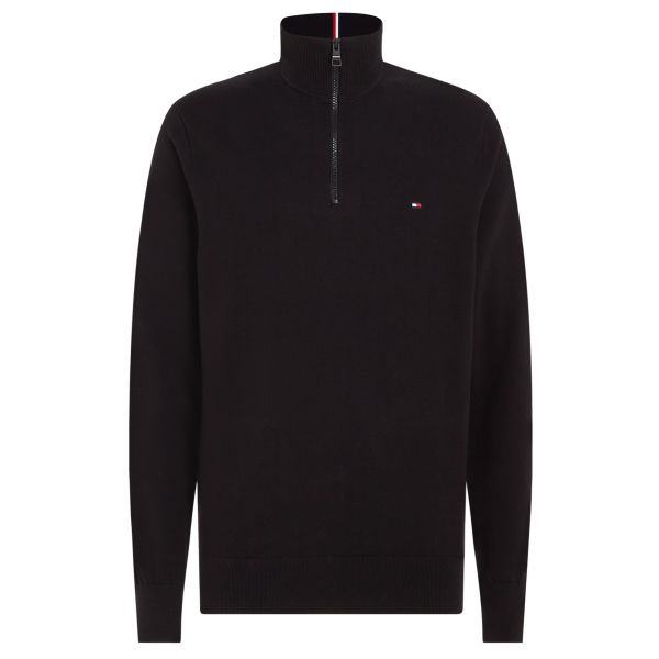 Tommy Hilfiger Zip Mock Sweater Zwart