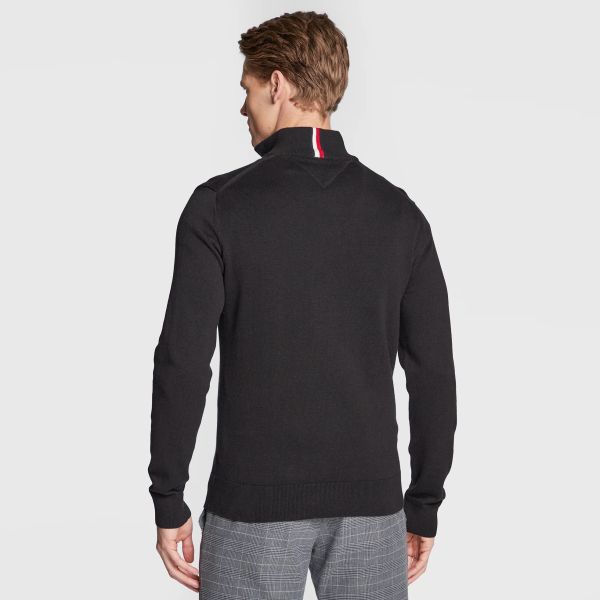 Tommy Hilfiger Zip Mock Sweater Zwart