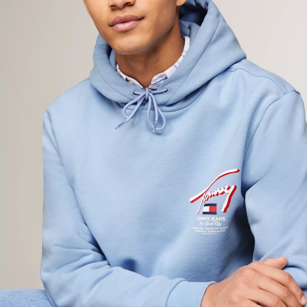 Tommy Jeans 3D Street Hoodie Licht Blauw
