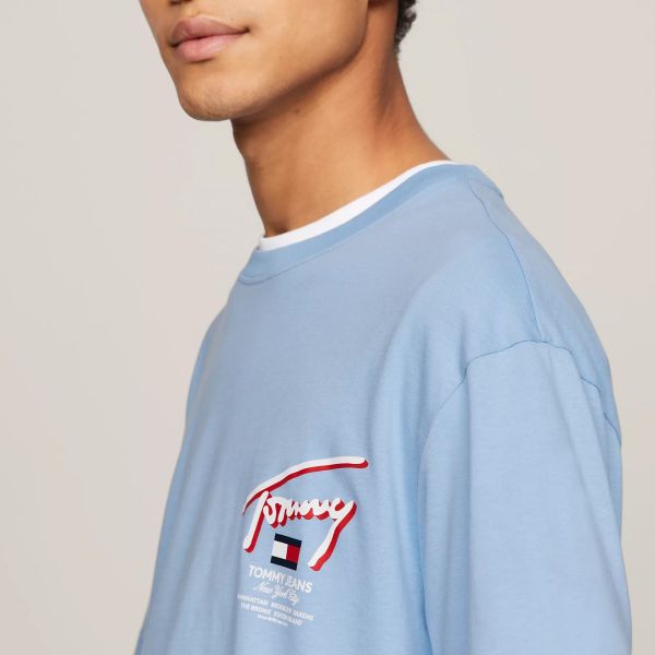 Tommy Jeans 3D Street T-shirt Licht Blauw