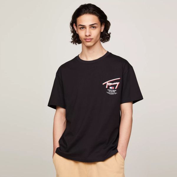 Tommy Jeans 3D Street T-shirt Zwart