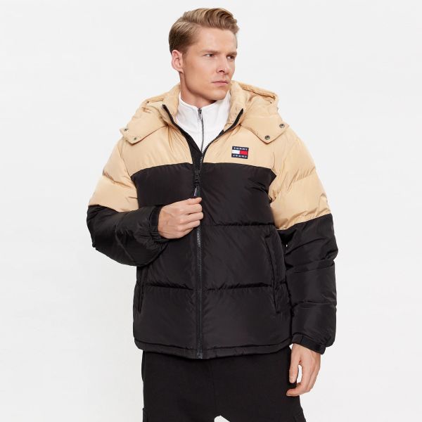 Tommy Jeans Alaska Colorblocked Puffer Zwart/Beige