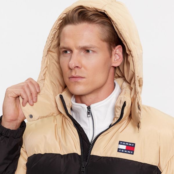 Tommy Jeans Alaska Colorblocked Puffer Zwart/Beige