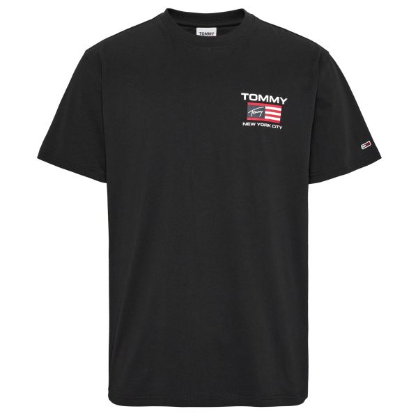 Tommy Jeans Athletic Flag T-shirt Zwart