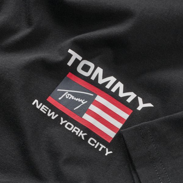 Tommy Jeans Athletic Flag T-shirt Zwart